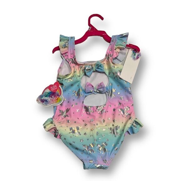 Bmagical by Btween Unicorn Sunhat One Piece Swimsuit Size 5 NWT - Picture 4 of 5